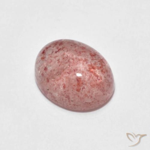 Quartz Fraise Rose clair naturelle ovale, 2.47 ct, Transparent