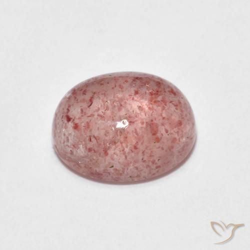 Quartz Fraise Rose clair naturelle ovale, 2.47 ct, Transparent