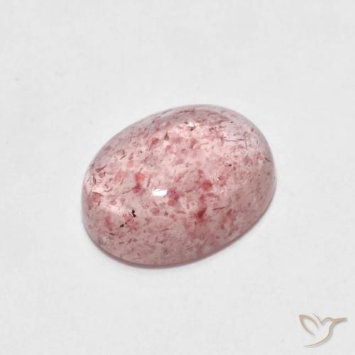 Quartz Fraise Rose clair naturelle ovale, 2.08 ct, Transparent