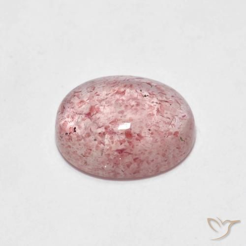 Quartz Fraise Rose clair naturelle ovale, 2.08 ct, Transparent