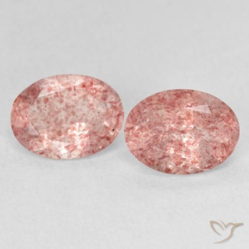 2.29ctw Naturel Rose clair Quartz fraise, ovale, Transparent