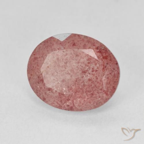 Quartz fraise Medium Light-Pink naturelle ovale, 4.56 ct, Translucide
