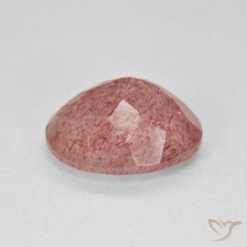 Quartz fraise Medium Light-Pink naturelle ovale, 4.56 ct, Translucide
