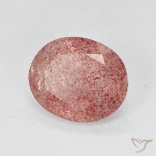 Quartz fraise Rose léger naturelle ovale, 4.13 ct, Translucide