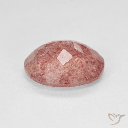 Quartz fraise Rose léger naturelle ovale, 4.13 ct, Translucide