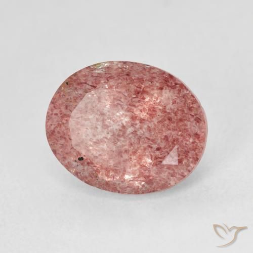 Quartz fraise Medium Light-Pink naturelle ovale, 4.75 ct, Translucide