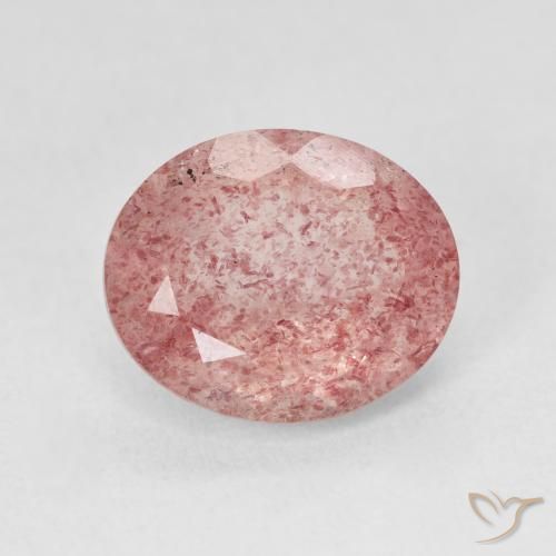 4.41ct Naturel Medium Light-Pink Quartz fraise, ovale, Translucide