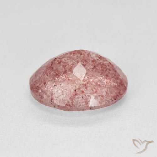 Quartz fraise Medium Light-Pink naturelle ovale, 4.41 ct, Translucide