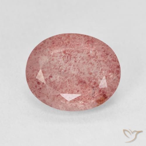4.44ct Naturel Medium Light-Pink Quartz Fraise, ovale, Translucide