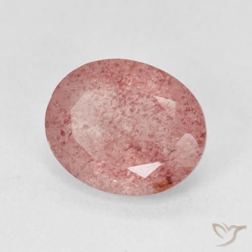 Quartz fraise Medium Light-Pink naturelle ovale, 4.44 ct, Translucide