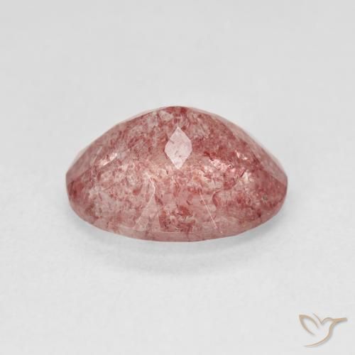 Quartz fraise Medium Light-Pink naturelle ovale, 4.32 ct, Translucide