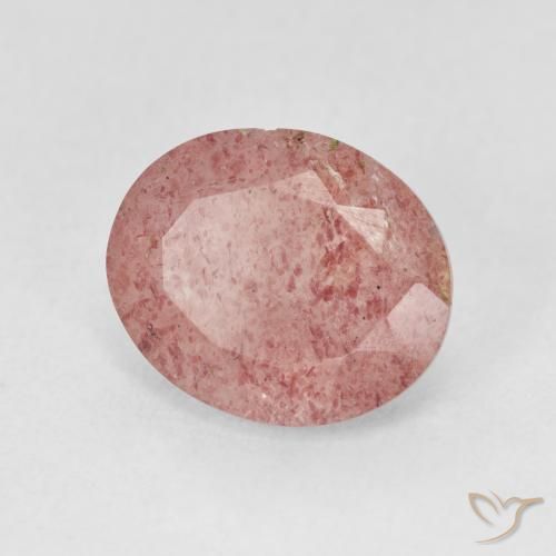 Quartz fraise Rose léger naturelle ovale, 4.06 ct, Translucide