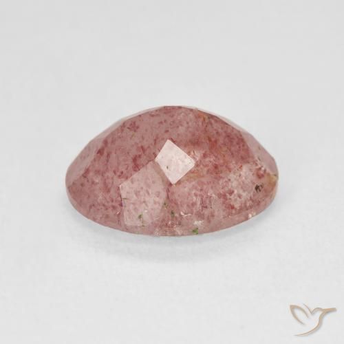 Quartz fraise Rose léger naturelle ovale, 4.06 ct, Translucide
