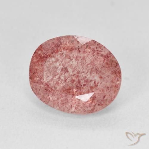 Quartz fraise Medium Light-Pink naturelle ovale, 4.59 ct, Translucide