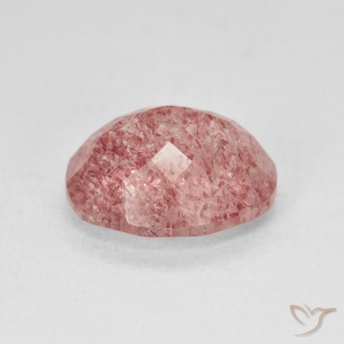 Quartz fraise Medium Light-Pink naturelle ovale, 4.59 ct, Translucide