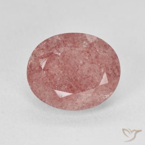 5.11ct Naturel Medium Light-Pink Quartz fraise, ovale, Translucide