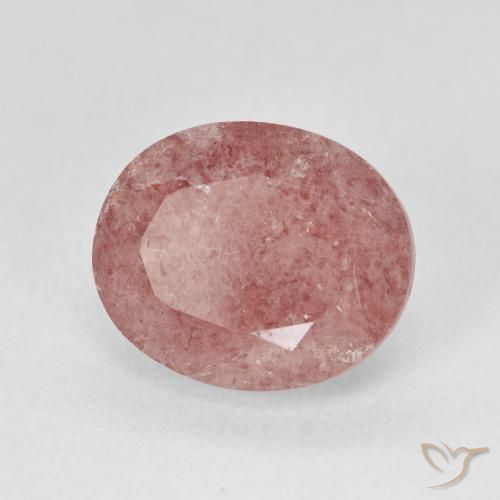 Quartz fraise Medium Light-Pink naturelle ovale, 5.11 ct, Translucide