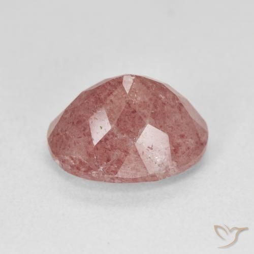 Quartz fraise Medium Light-Pink naturelle ovale, 5.11 ct, Translucide