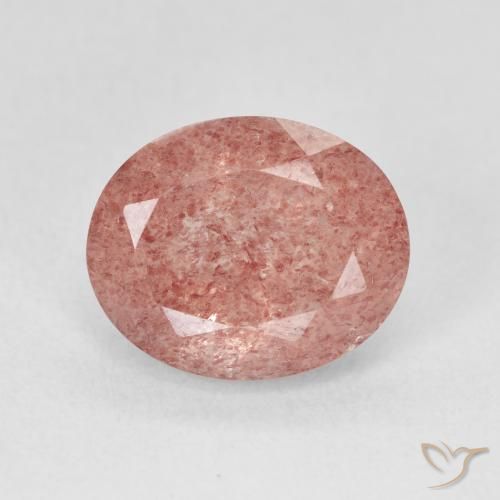 4.58ct Naturel Rose léger Quartz fraise, ovale, Translucide