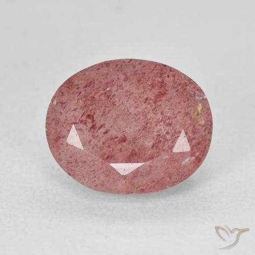 5.20ct Naturel Rose léger Quartz Fraise, ovale, Translucide