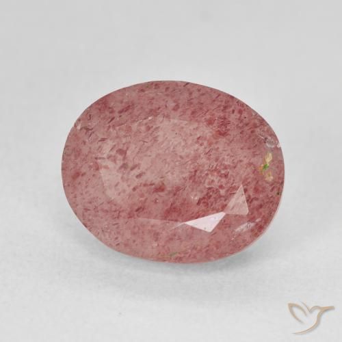 Quartz fraise Rose léger naturelle ovale, 5.20 ct, Translucide