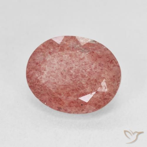Quartz fraise Rose framboise naturelle ovale, 4.50 ct, Translucide