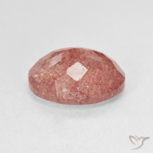 Quartz fraise Rose framboise naturelle ovale, 4.50 ct, Translucide