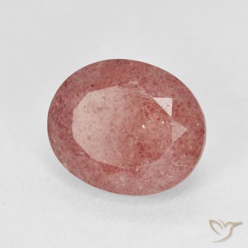 Quartz fraise Rose moyen naturelle ovale, 4.76 ct, Translucide