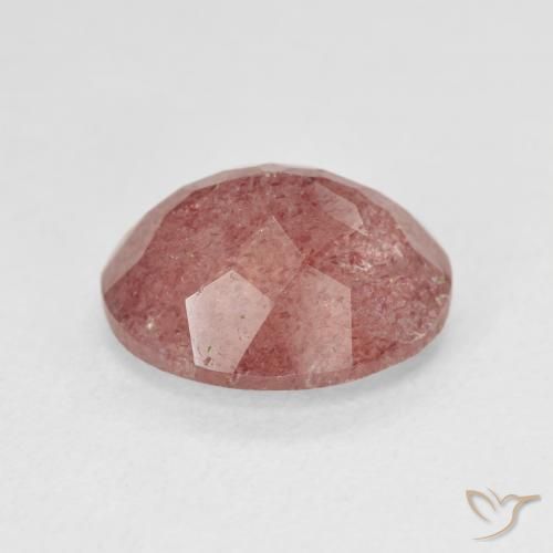 Quartz fraise Rose moyen naturelle ovale, 4.76 ct, Translucide