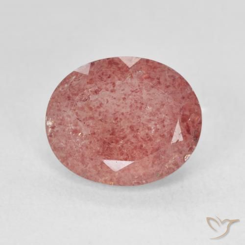 4.46ct Naturel Rose vif Quartz Fraise, ovale, Translucide