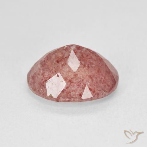 Quartz fraise Rose vif naturelle ovale, 4.46 ct, Translucide