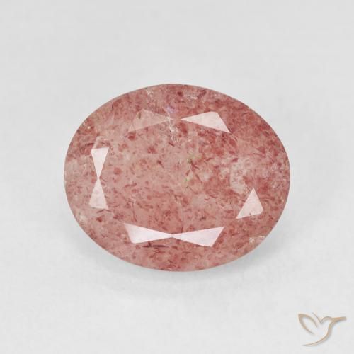 3.74ct Naturel Rose moyen Quartz fraise, ovale, Translucide