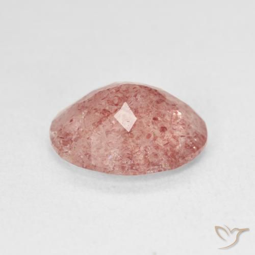 Quartz fraise Rose moyen naturelle ovale, 3.74 ct, Translucide