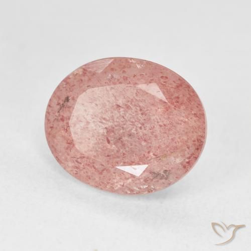 Quartz fraise Medium Light-Pink naturelle ovale, 4.81 ct, Translucide