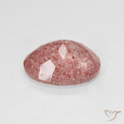 Quartz fraise Rose léger naturelle ovale, 3.84 ct, Translucide