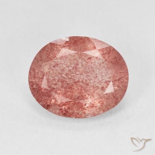 3.99ct Naturel Rose framboise Quartz fraise, ovale, Translucide