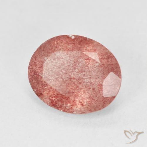 Quartz fraise Rose framboise naturelle ovale, 3.99 ct, Translucide