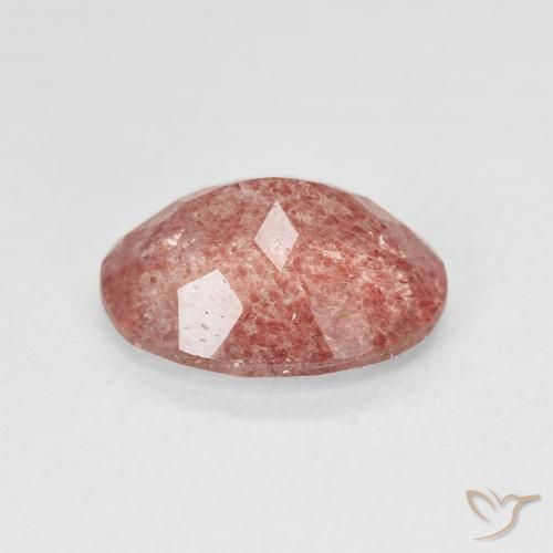 Quartz fraise Rose framboise naturelle ovale, 3.99 ct, Translucide