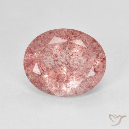 4.27ct Naturel Medium Light-Pink Quartz Fraise, ovale, Translucide