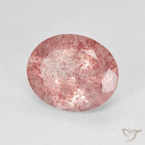 Quartz fraise Medium Light-Pink naturelle ovale, 4.27 ct, Translucide