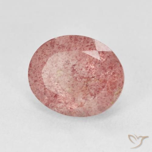 Quartz fraise Rose léger naturelle ovale, 4.90 ct, Translucide