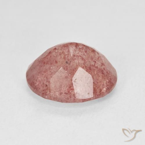 Quartz fraise Rose léger naturelle ovale, 4.90 ct, Translucide