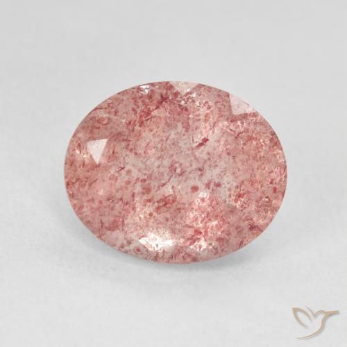 4.48ct Naturel Rose léger Quartz fraise, ovale, Translucide
