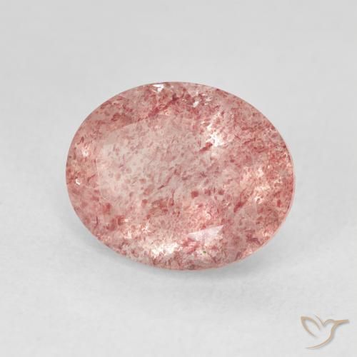 Quartz fraise Rose léger naturelle ovale, 4.48 ct, Translucide