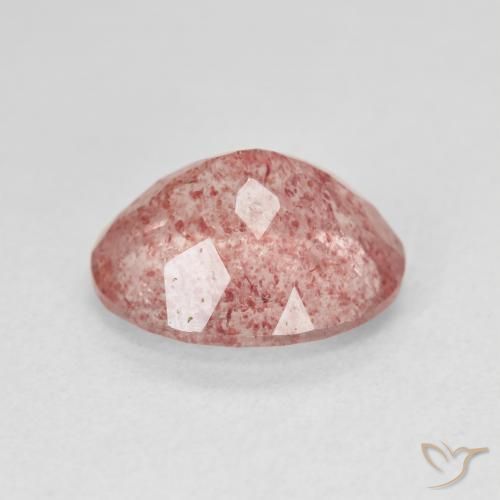 Quartz fraise Rose léger naturelle ovale, 4.48 ct, Translucide