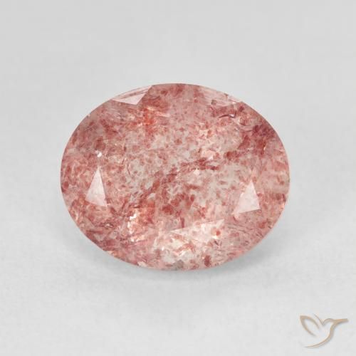4.47ct Naturel Rose léger Quartz fraise, ovale, Translucide