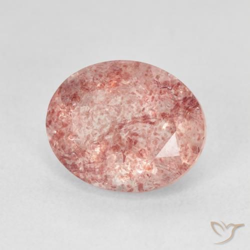 Quartz fraise Rose léger naturelle ovale, 4.47 ct, Translucide