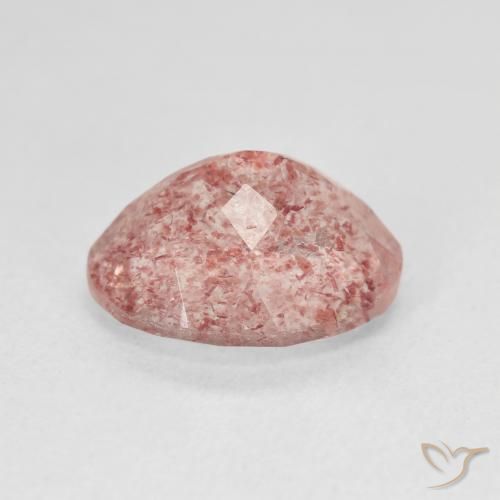 Quartz fraise Rose léger naturelle ovale, 4.47 ct, Translucide