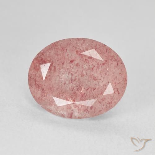 4.46ct Naturel Medium Light-Pink Quartz fraise, ovale, Translucide