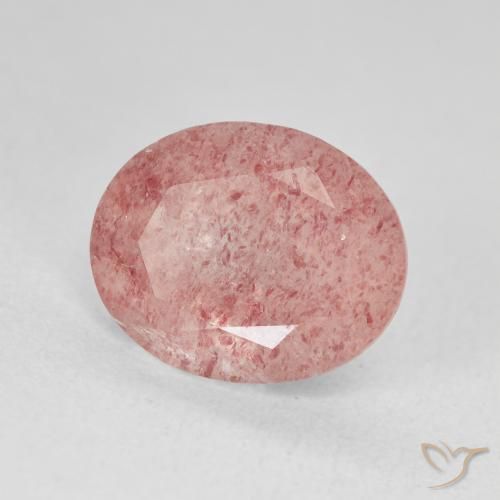 Quartz fraise Medium Light-Pink naturelle ovale, 4.46 ct, Translucide